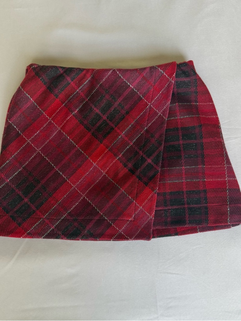 SO Red and Black Plaid Mini Skirt